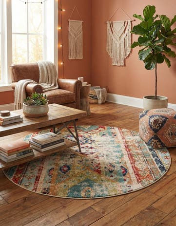 6' x 6' Washable Mesa Round Rug