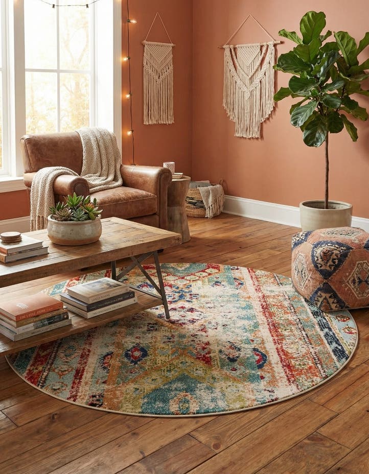 6' x 6' Washable Mesa Round Rug