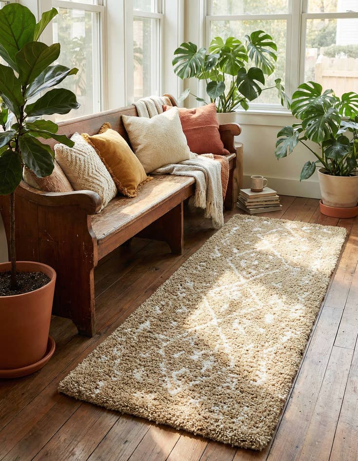 Detail image of 2' 7 x 6' Marrakesh Shag Runner Rug