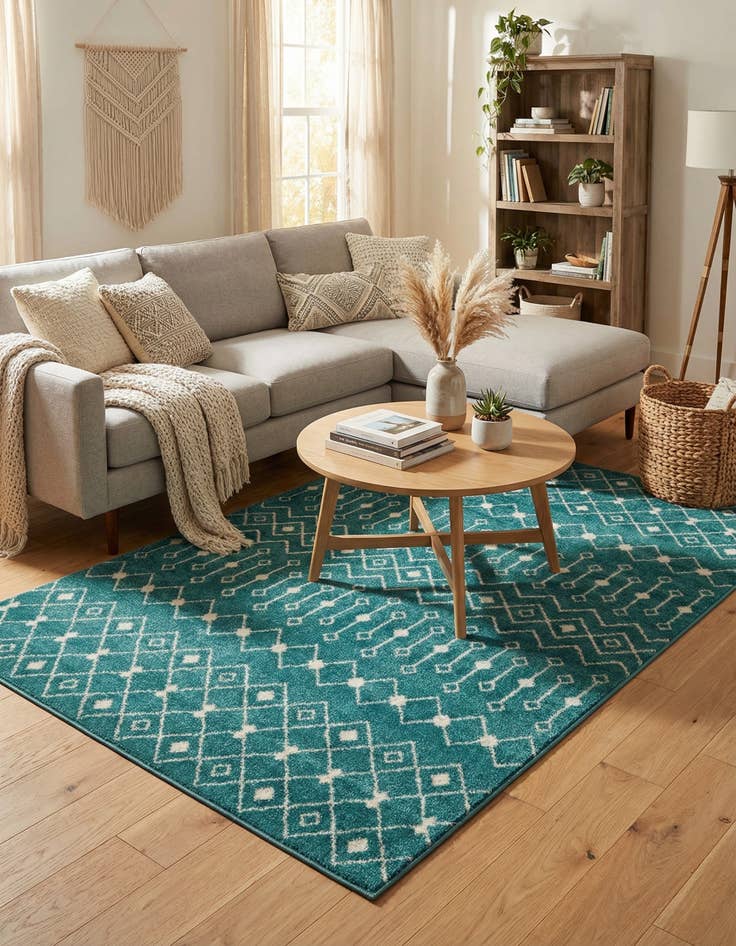 Detail image of 6' x 9' Moroccan Trellis Rug