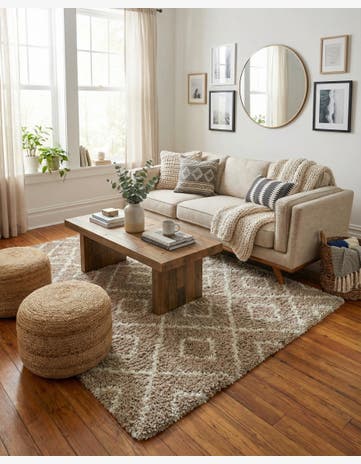 7' 10 x 7' 10 Trellis Shag Square Rug