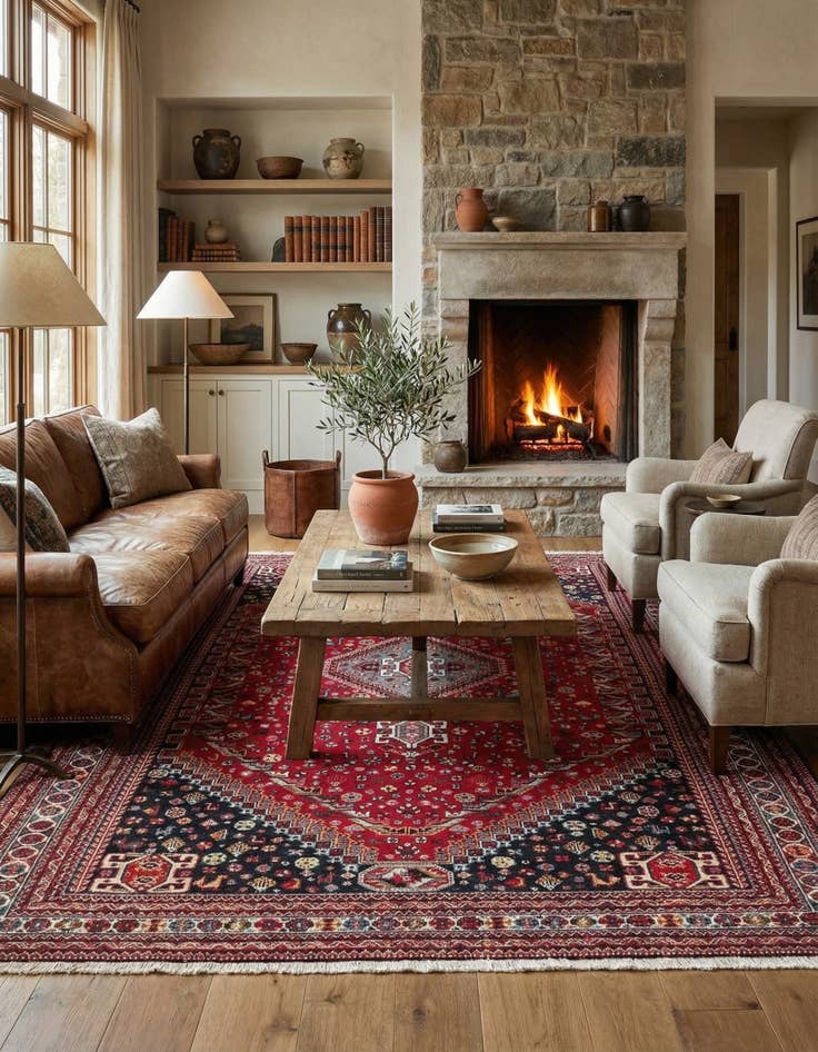 Detail image of  7' 3 x 10' 6  Hand Knotted Ghashghaei Wool Rug