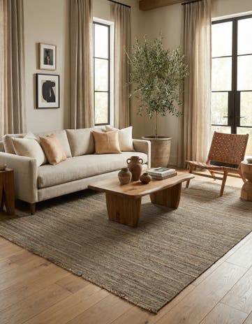 5' 3 x 6' 10 Hand Woven Kilim Modern Wool Rug