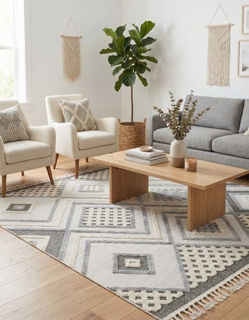 Sandy Beige Arlo Square Rug