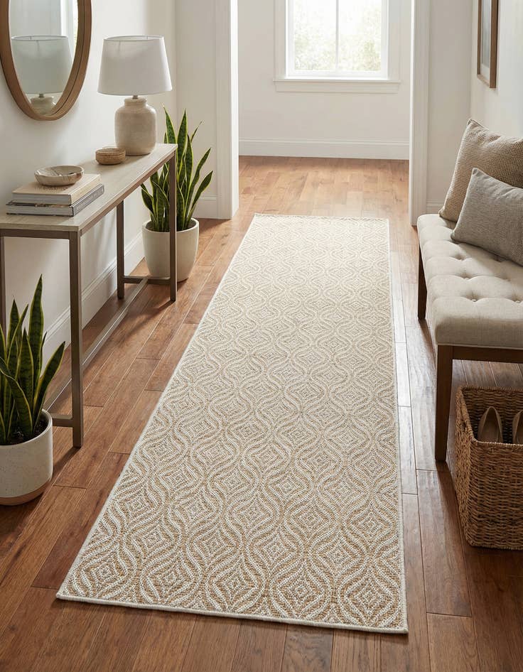 Detail image of 2' x 8' Easy-Clean Trellis Indoor / Outdoor Runner Rug