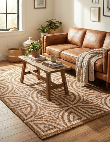 5' 1 x 8' Hand Woven Chenille Jute Rug