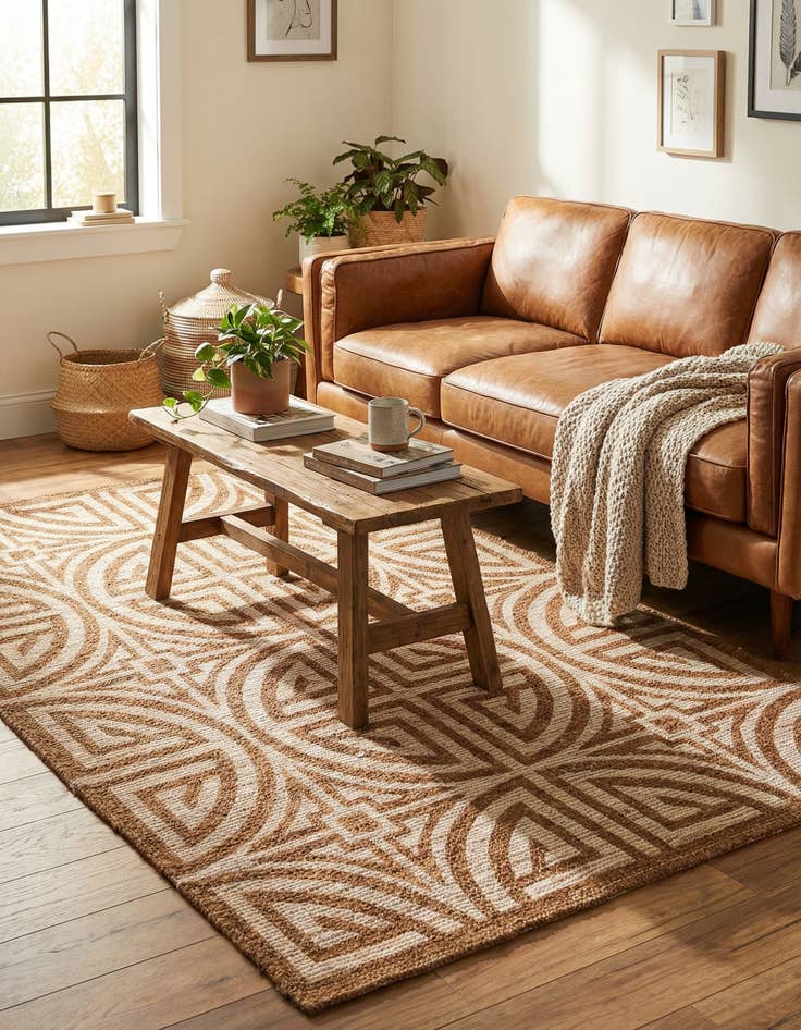 Detail image of  5' 1 x 8'  Hand Woven Chenille Jute Rug