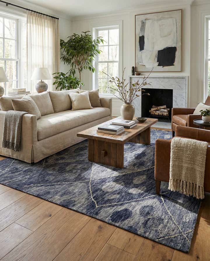 8' x 9' 10 Hand Knotted Moroccan Wool Rug