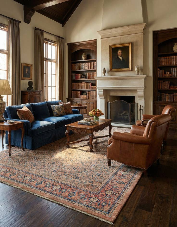 Detail image of 10' 3 x 12' 9 Hand Knotted Farahan Persian Wool Rug