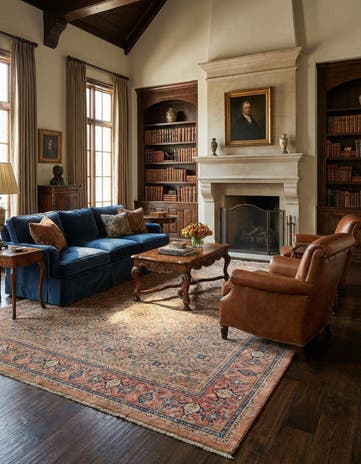 10' 3 x 12' 9 Hand Knotted Farahan Persian Wool Rug
