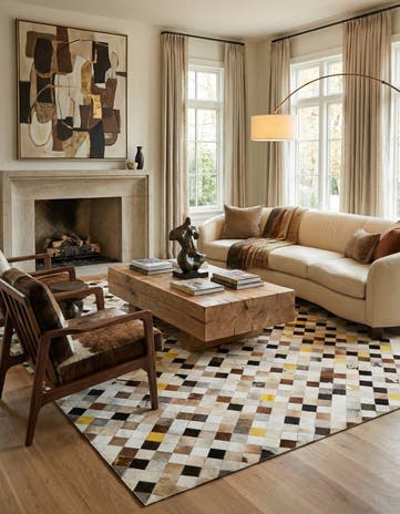 8' x 10' Cowhide - Patchwork Rug