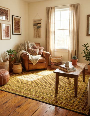 4' x 6' 2 Hand Woven Kilim Afghan Wool Rug