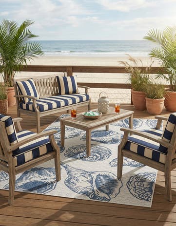 6' x 9' Easy-Clean Coastal Indoor / Outdoor Rug