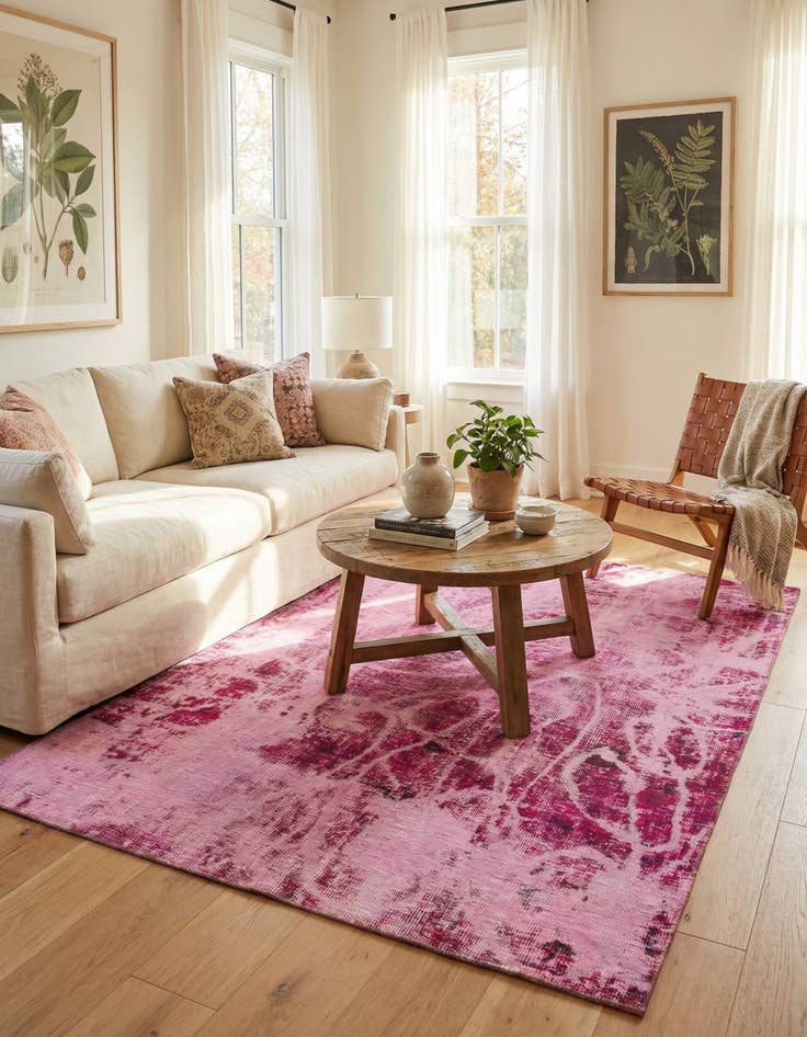 Detail image of  5' 3 x 6' 4  Hand Knotted Ultra Vintage Persian Wool Square Rug