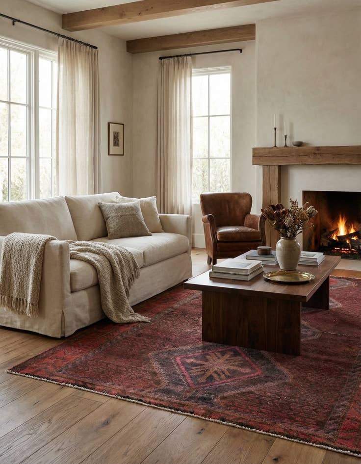 Detail image of 5' 1 x 7' 7  Hand Knotted Ultra Vintage Persian Wool Rug