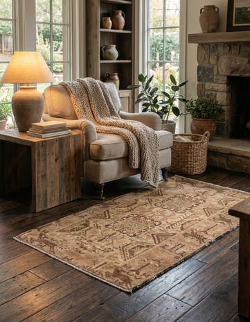 2' 9 x 4' 6 Hand Knotted Ultra Vintage Persian Wool Rug