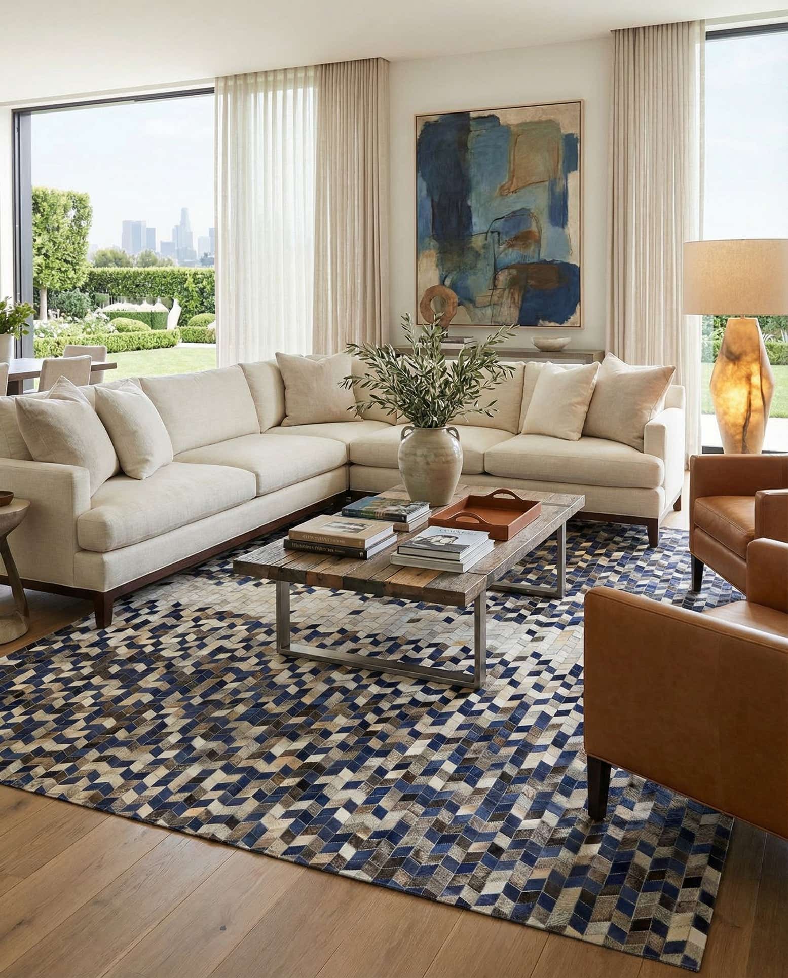 8' 1 x 9' 11 Cowhide Stocks Rug