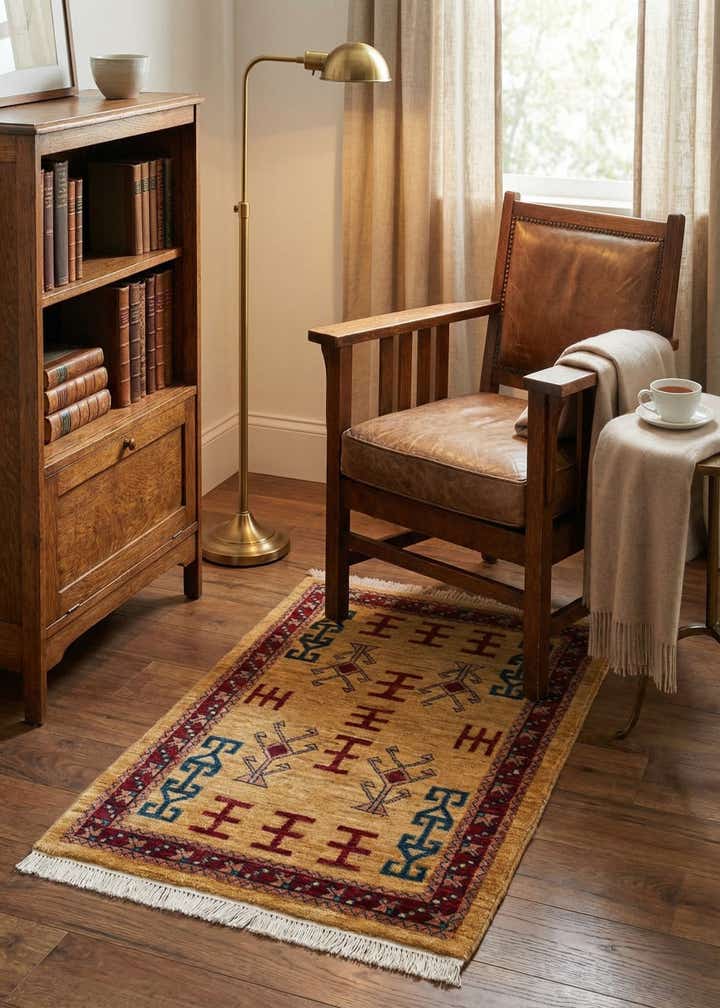 2' 7 x 3' 9 Hand Knotted Ziegler Wool Rug