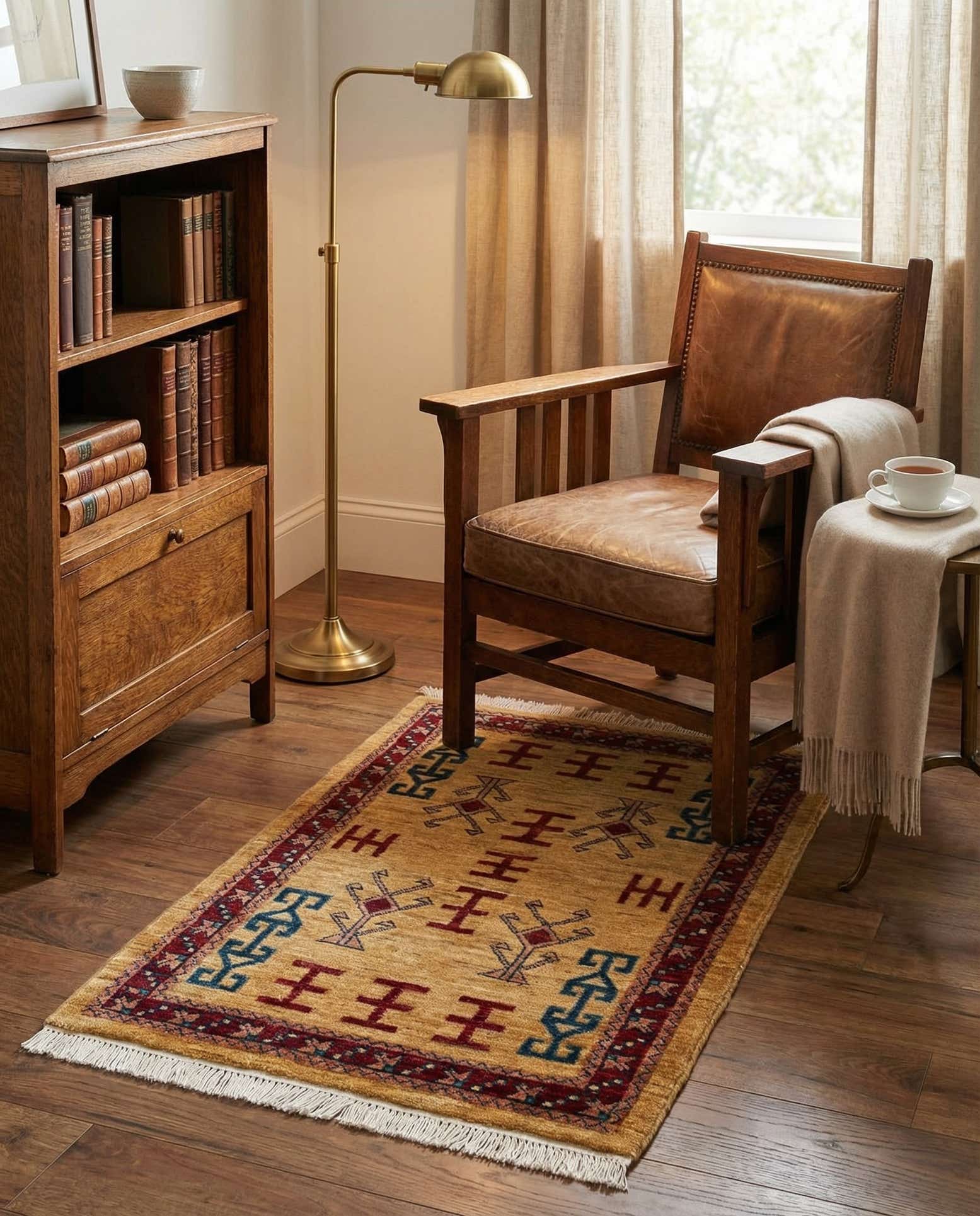 2' 7 x 3' 9 Hand Knotted Ziegler Wool Rug
