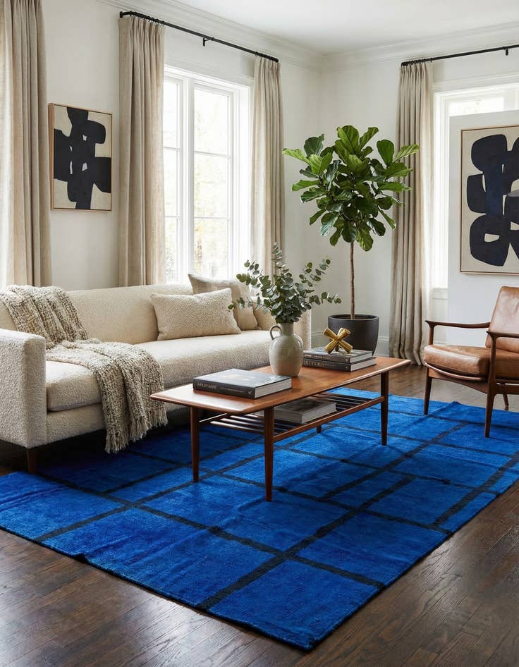 Detail image of 6' 7 x 10' 2  Hand Knotted Moroccan Wool Rug