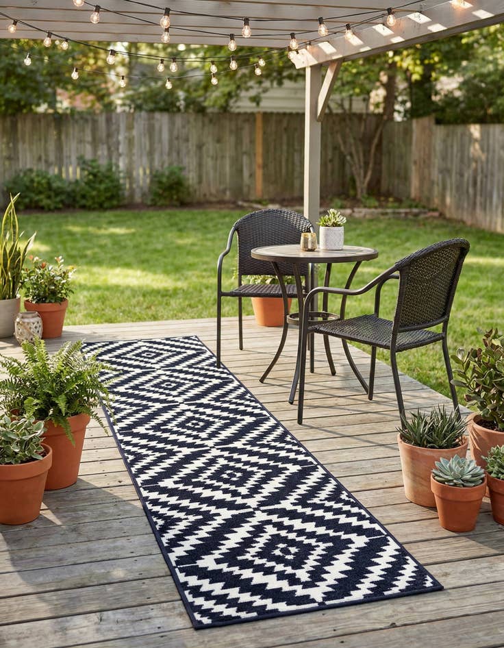 Detail image of 2' x 8'  Washable Sabrina Soto Indoor / Outdoor Runner Rug