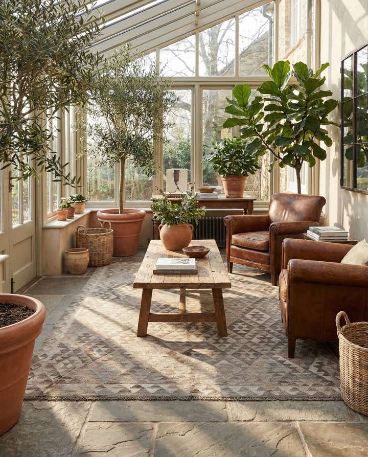 5' 4 x 8' Hand Woven Kilim Maymana Wool Rug