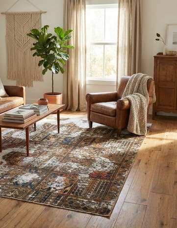 6' 3 x 7' 6 Hand Knotted Ultra Vintage Persian Wool Rug