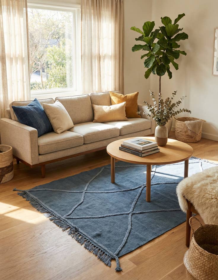 Detail image of 3' 3 x 4' 10  Hand Woven Kilim Modern Wool Rug