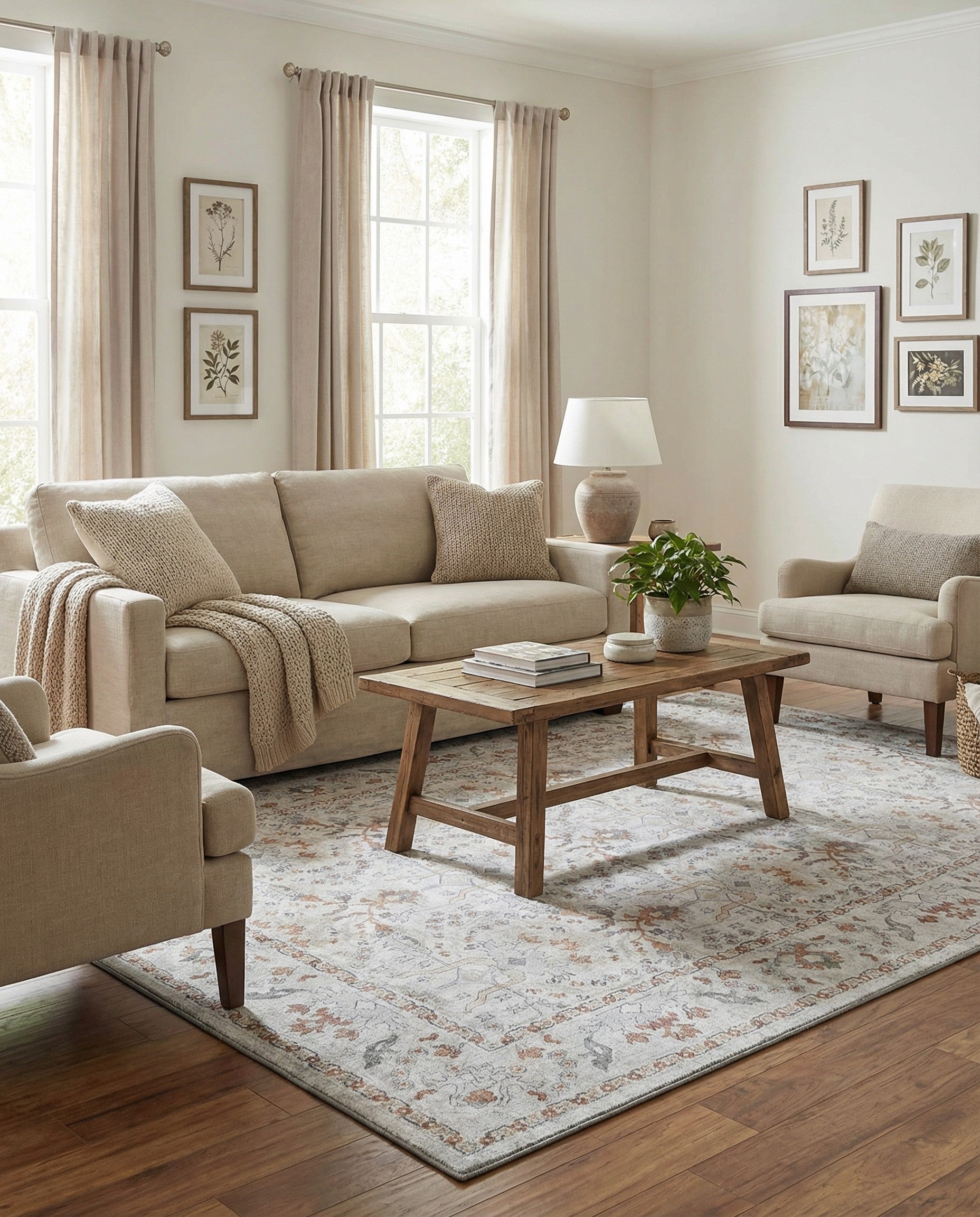 6' 1 x 9' Washable Timeless Rug
