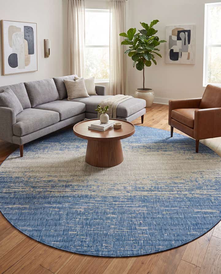 10' 8 x 10' 8 Easy-Clean Modern Indoor / Outdoor Round Rug