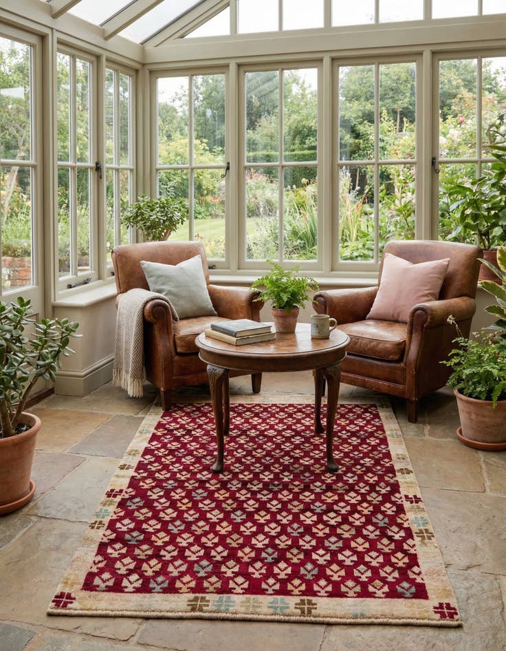 Detail image of 4' 2 x 6' 2  Hand Knotted Balouch Wool Rug