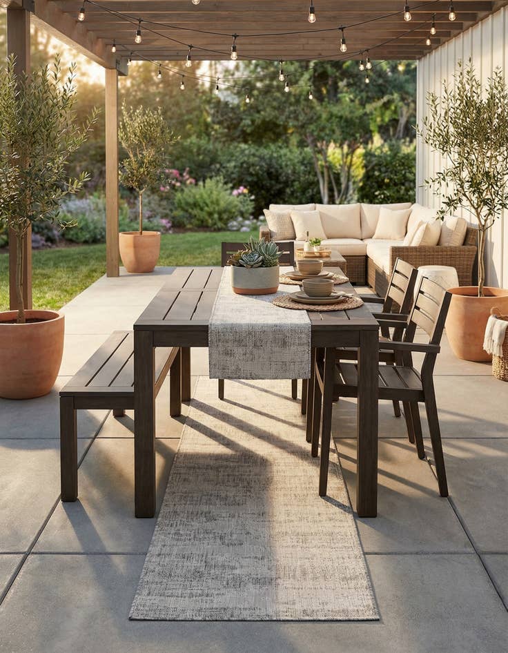 Detail image of 2' 7 x 10'  Washable Modern Indoor / Outdoor Runner Rug