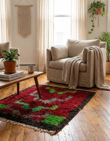 2' 10 x 4' 1 Hand Knotted Moroccan Wool Rug