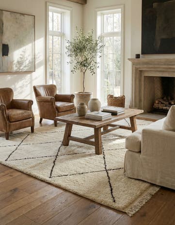 6' 4 x 9' 9 Hand Knotted Moroccan Wool Rug