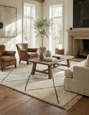 6' 4 x 9' 9 Hand Knotted Moroccan Wool Rug