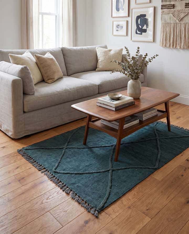 3' 5 x 4' 11 Hand Woven Kilim Modern Wool Rug