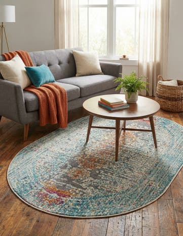 Blue Budapest Oval Rug