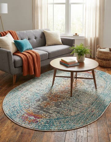 Blue Budapest Oval Rug
