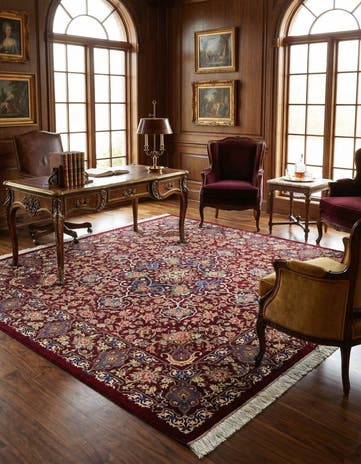 6' 7 x 6' 9 Ghom Silk Square Rug
