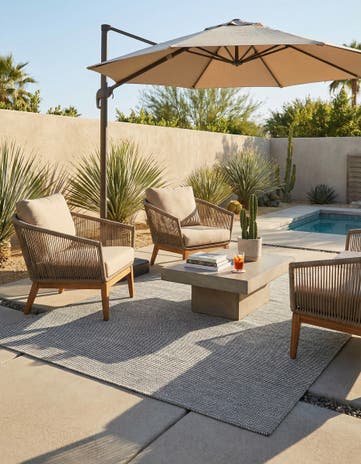 6' 1 x 9' Easy-Clean Jill Zarin Palm Springs Indoor / Outdoor Rug