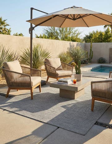 6' 1 x 9' Easy-Clean Jill Zarin Palm Springs Indoor / Outdoor Rug