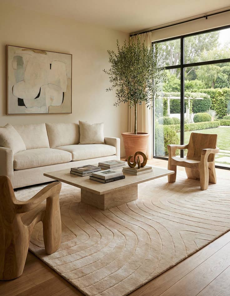 Detail image of  6' 8 x 9' 9  Hand Knotted Darya Wool Rug