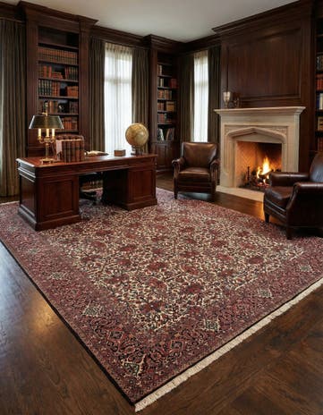6' 7 x 9' 7 Hand Knotted Bidjar Persian Wool Rug
