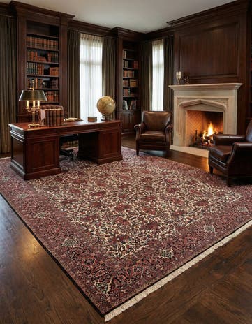 6' 7 x 9' 7 Hand Knotted Bidjar Persian Wool Rug