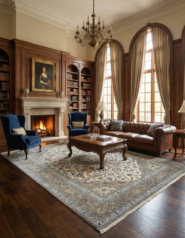 8' 2 x 11' 3 Kashan Wool Rug