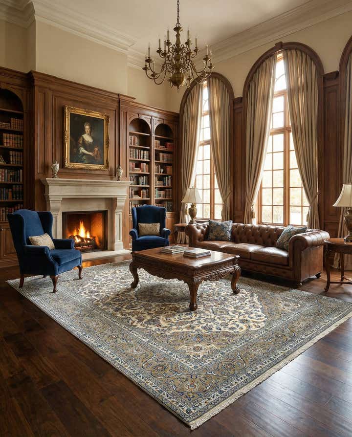 8' 2 x 11' 3 Kashan Wool Rug