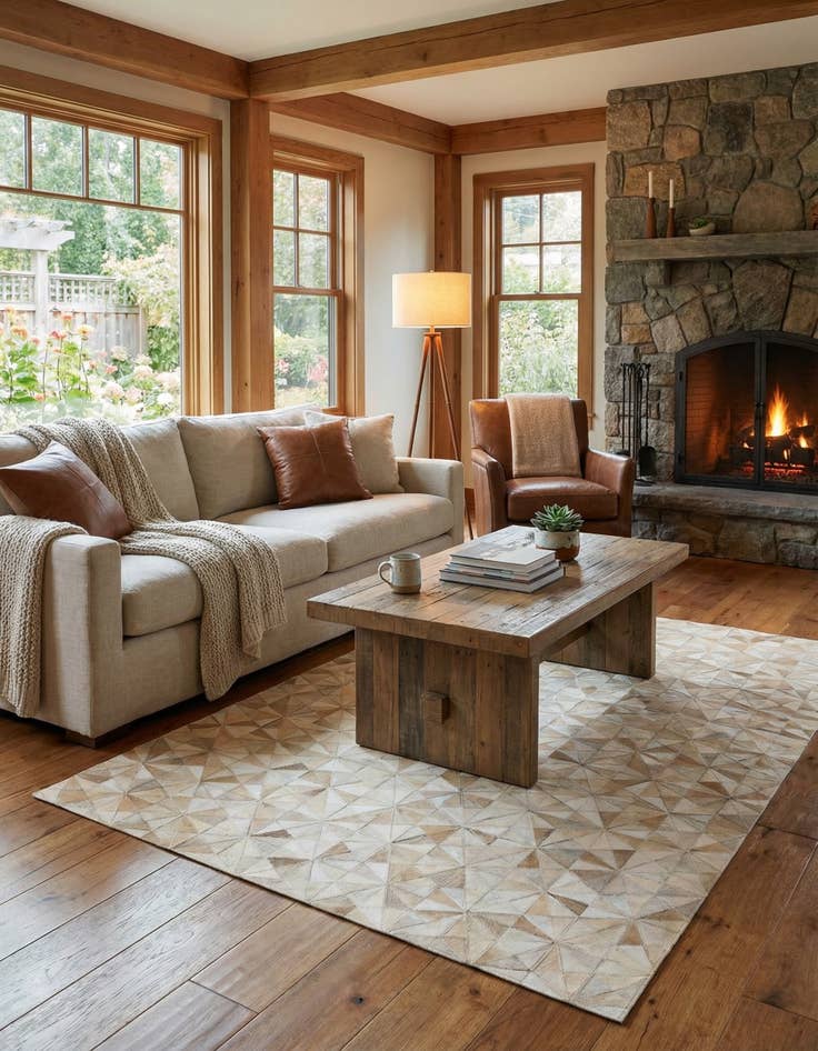 Detail image of 4' x 6' 1 Cowhide Stocks Rug