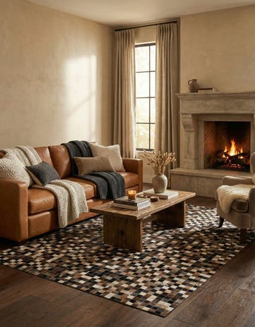 5' x 8' Cowhide Leather Rug