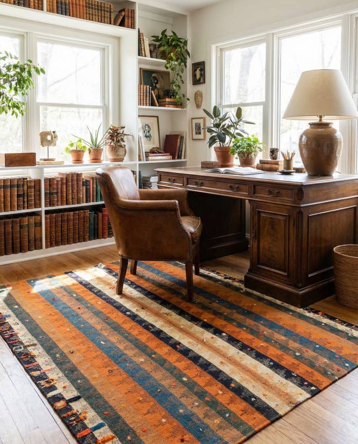 Detail image of 4' 6 x 5' 9 Jajim Rug