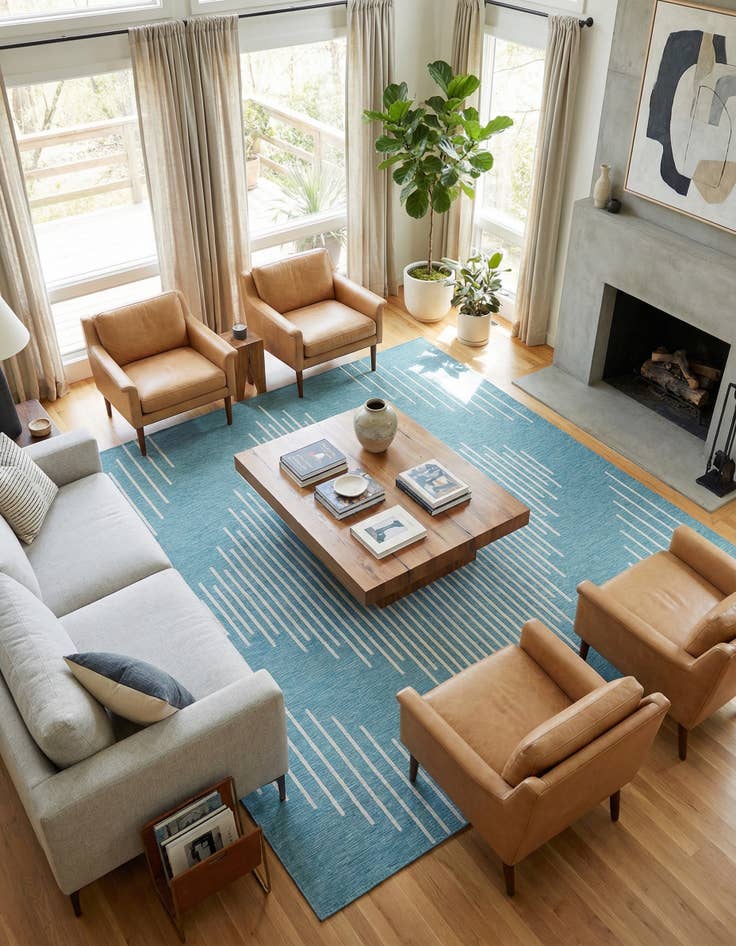 Detail image of  13' x 13'  Washable Modern Indoor / Outdoor Square Rug